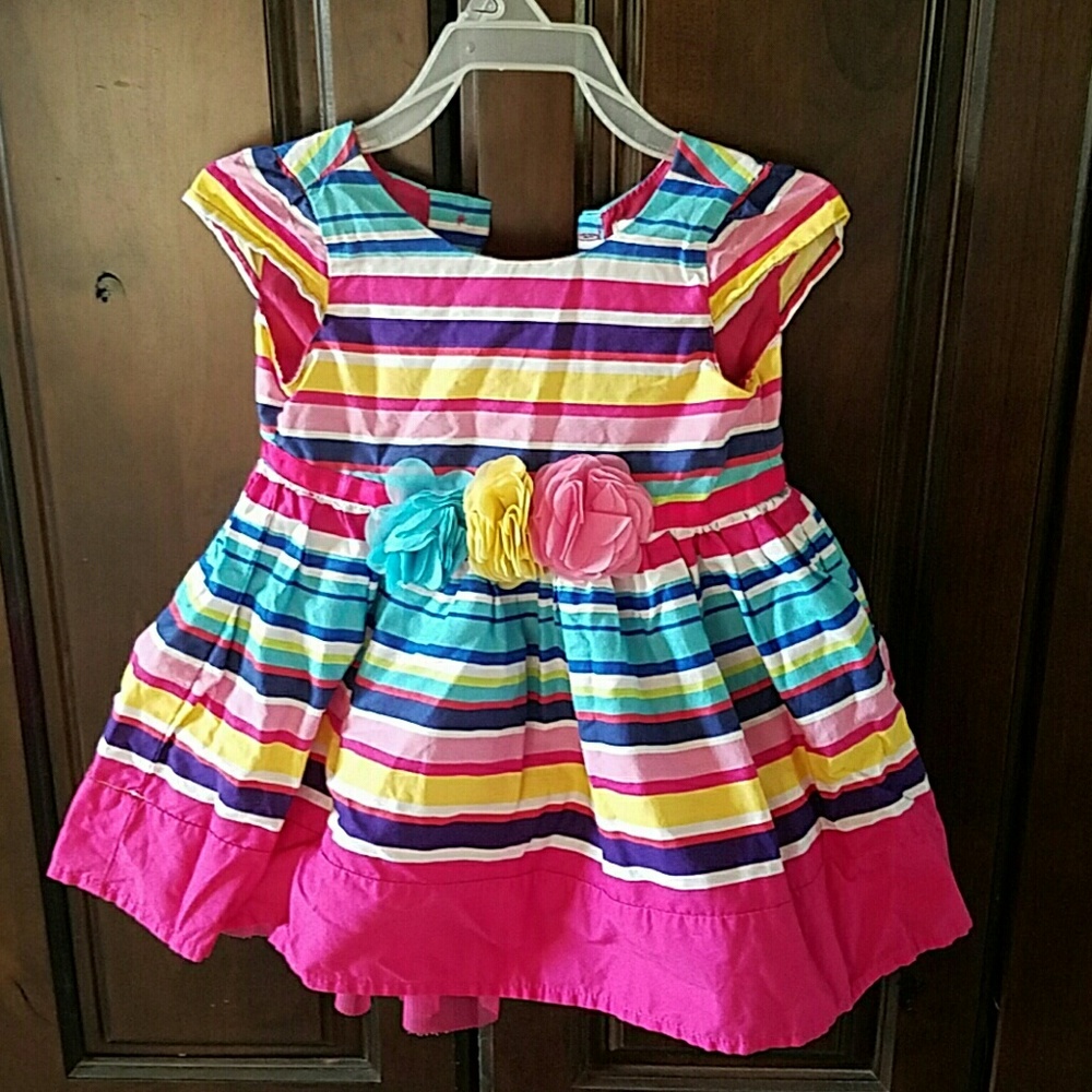 ADORABLE striped colorful flower dress !!!